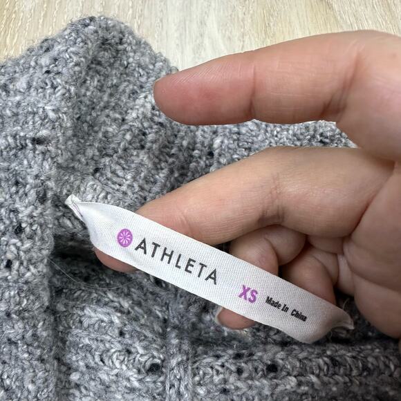 Athleta Gray Passage Wool Blend Shawl Collar Front Knit Cardigan Sweater XS - Picture 13 of 15